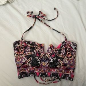 Becca Printed Swim bikini top